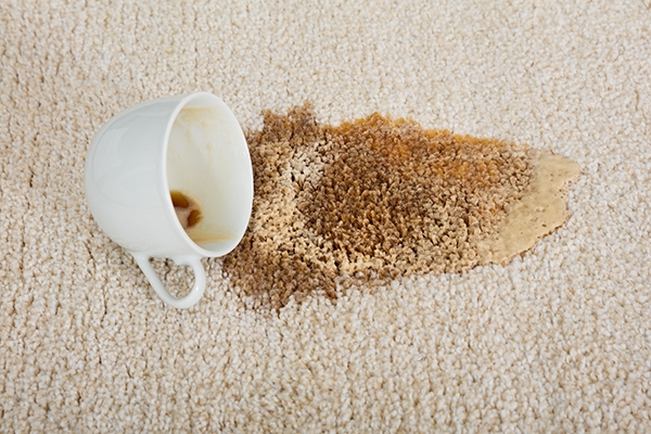 Spilt coffee on carpet